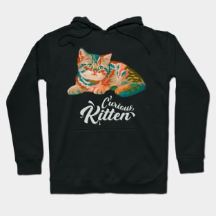 style of cute curious kitten. Hoodie